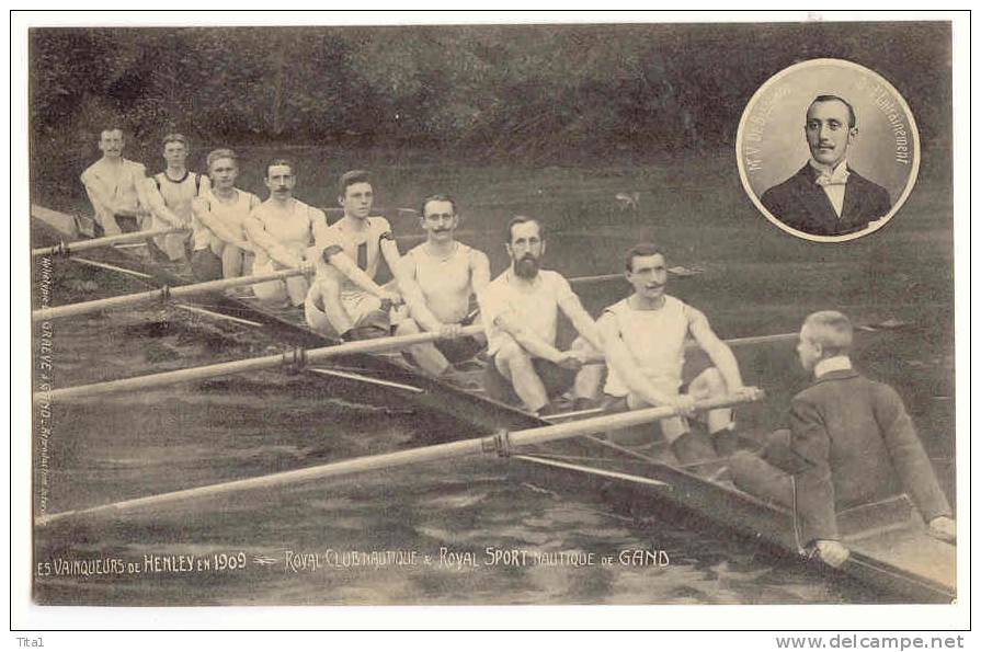 D7555 - Vainqueurs De Henley En 1909 - Royal Club Nautique Et Royal Sport Nautique De GAND (GENT)  *M.DE BISSCHOP* - Rudersport