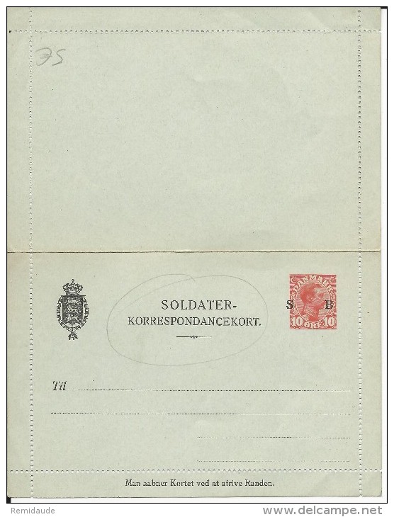 DANMARK - CARTE-LETTRE ENTIER POSTAL MILITAIRE NEUVE  - - Entiers Postaux