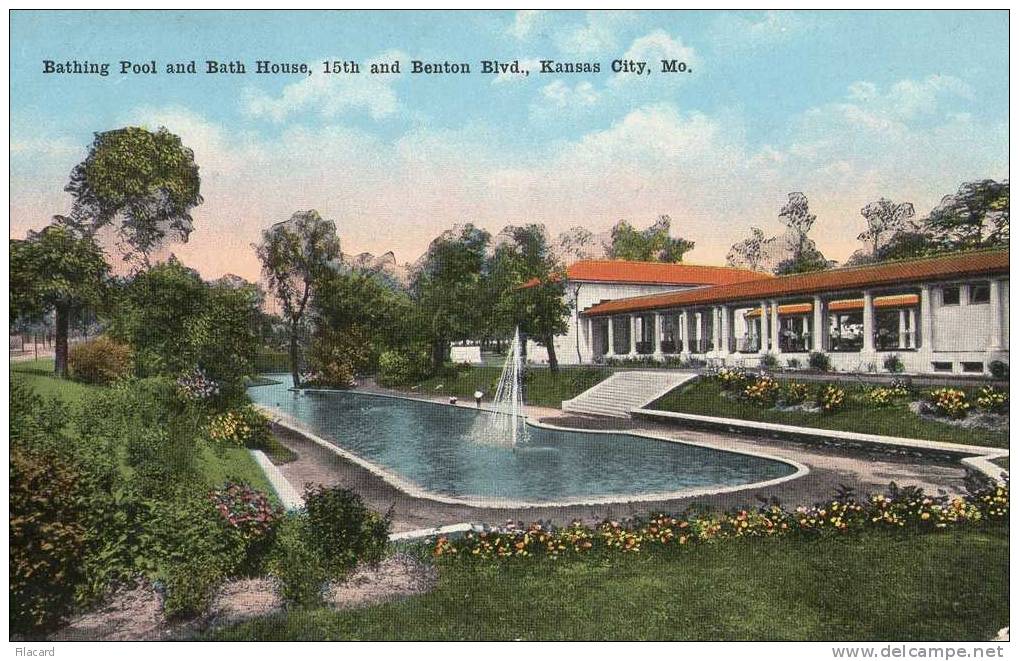 15741   Stati  Uniti,  Mo.,  Kansas City,  15th  And  Benton Blvd.,  Bathing  Pool And  Bath  House,  NV - Kansas City – Missouri