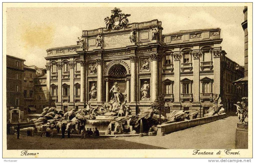 ROMA.  Fontana Di Trevi. Non Vg. Anni ' 30. - Fontana Di Trevi