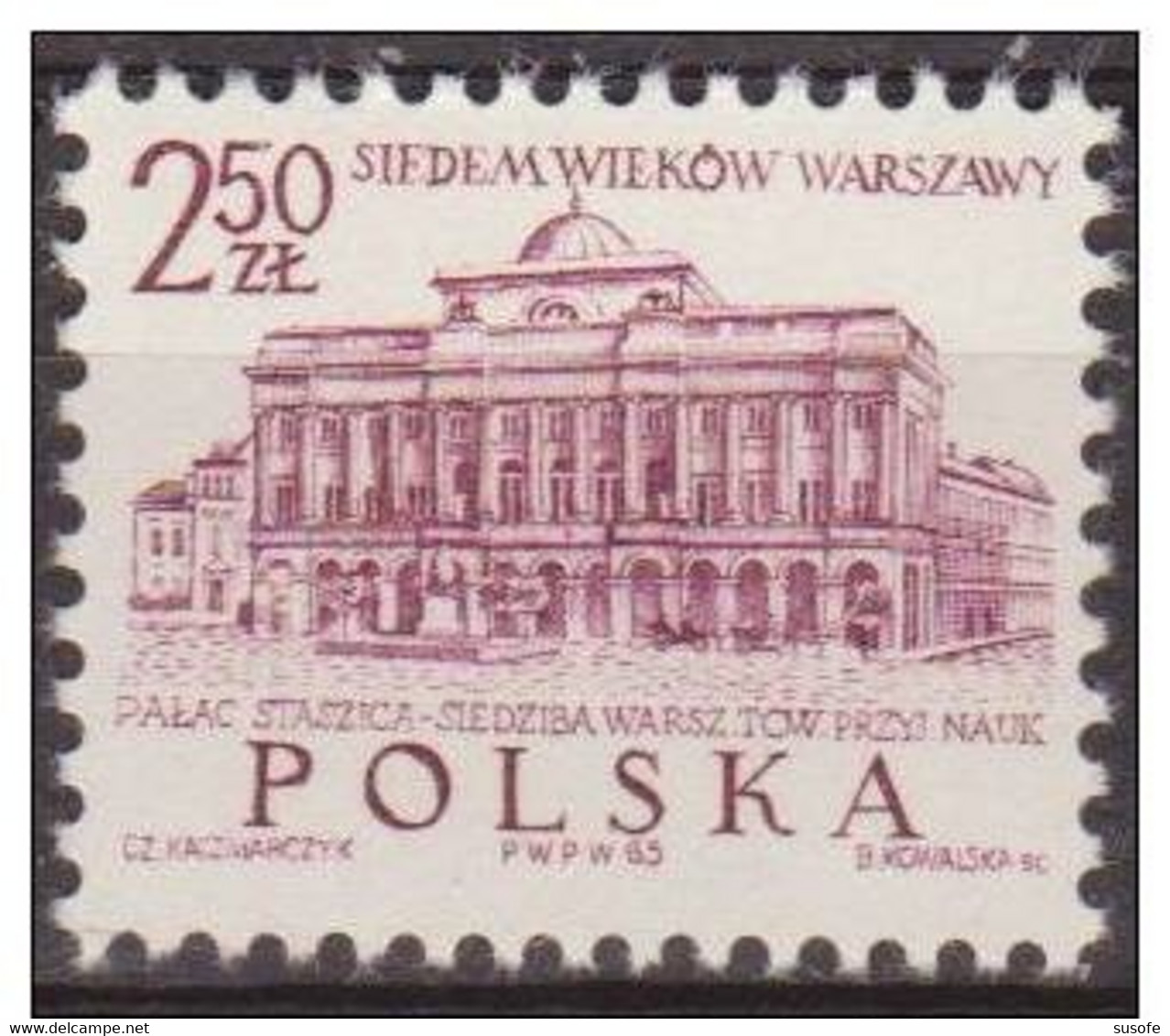 Polonia 1965 Scott 1341 Sello ** Palacio Staszic De Varsovia Michel 1604 Yvert 1456 Polska Stamps Timbre Pologne - Neufs