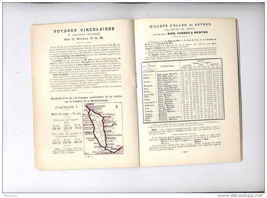 chemin de fer Paris Lyon Mediterranée nice monaco menton alger ospedaletti hyeres vallauris golfe juan 1902 1903