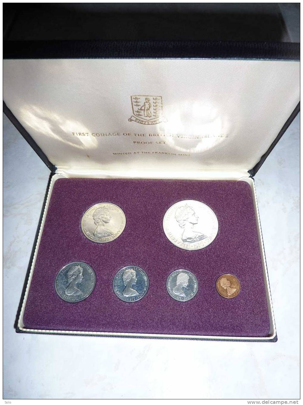 Coffret First Coinage Of The Brtish VIRGIN ISLANDS - PROOF SET  - Minted At The Franklin Mint (1973) - Mint Sets & Proof Sets