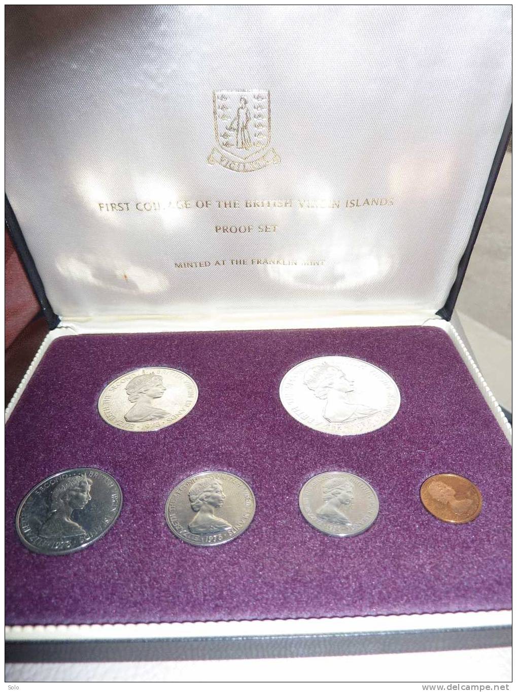 Coffret First Coinage Of The Brtish VIRGIN ISLANDS - PROOF SET  - Minted At The Franklin Mint (1973) - Mint Sets & Proof Sets