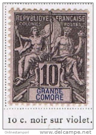 Grande Comore 1887   Yv  5/ Maury 5,  Neuf Avec ( Ou Trace De) Charniere, - Nuevos