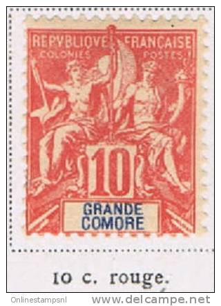 Grande Comore 1900   Yv  14 / Maury 14   Neuf Avec ( Ou Trace De) Charniere, - Altri & Non Classificati