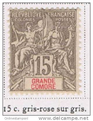 Grande Comore 1900   Yv  15 / Maury 15   Neuf Avec ( Ou Trace De) Charniere, - Altri & Non Classificati