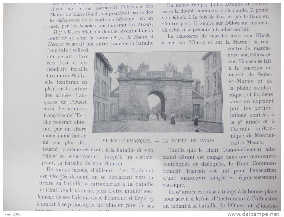 SOMMESOUS SAINT GOND FERE CHAMPENOISE VITRY LE FRANCOIS CHATEAU DE BAYE Paru dans N° 113  HISTOIRE ILLUSTREE GUERRE 1914