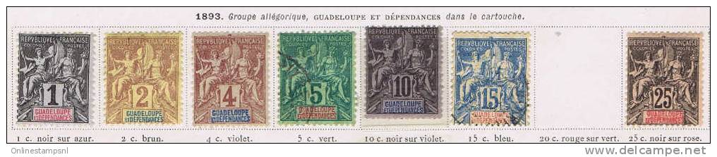 Guadeloupe: 1893  Yv 27-32 + 34 / - Neufs