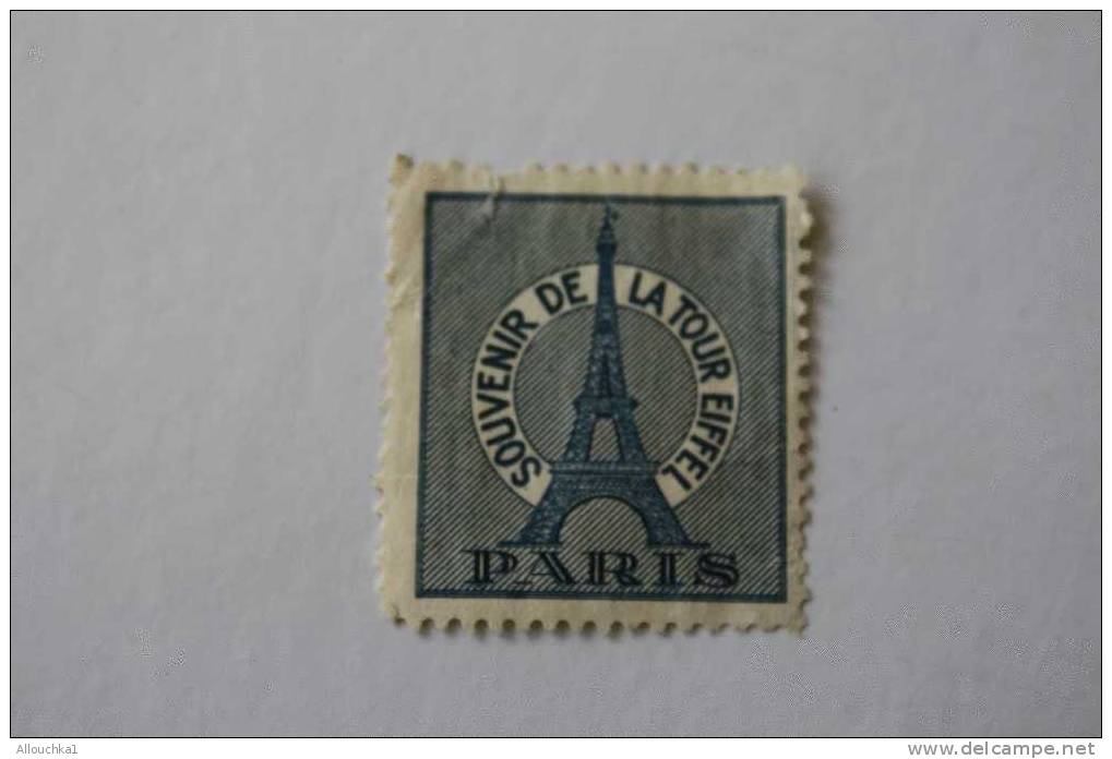 SOUVENIR DE LA TOUR EIFFEL > PARIS > VIGNETTE Coupée Amincie  -  TIMBRE  -  ERINNOPHILIE - Tourism (Labels)