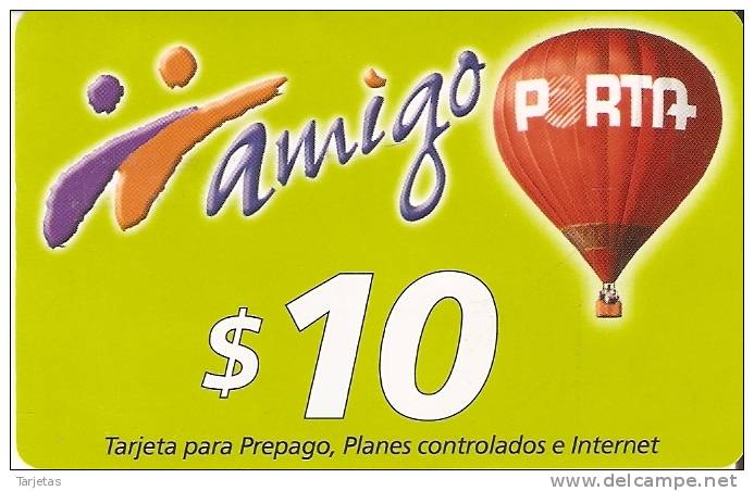 TARJETA DE ECUADOR DE PORTA AMIGO DE 10$  GLOBO - Equateur