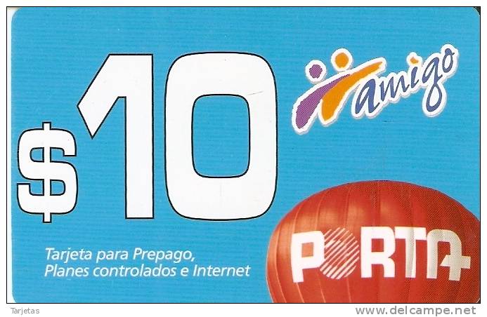 TARJETA DE ECUADOR DE PORTA AMIGO DE 10$  GLOBO - Equateur