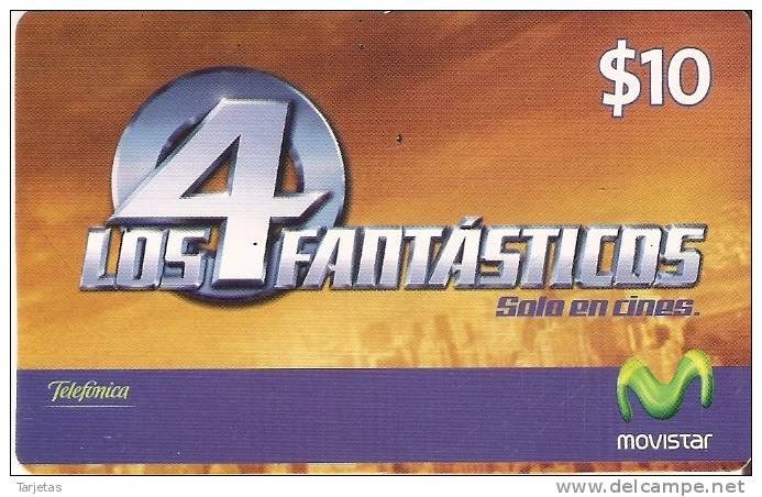 TARJETA DE ECUADOR DE MOVISTAR DE 10$ DE LOS 4 FANTASTICOS - Equateur