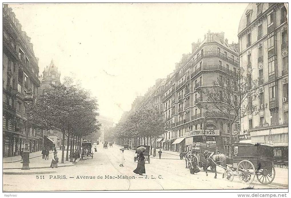 PARIS : Avenue Mac-Mahon - RARE CPA - Cachet De La Poste 1906 - Arrondissement: 17