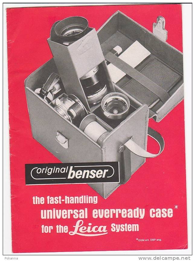 C0440 Brochure Pubbl. Ill. ORIGINAL BENSER - UNIVERSAL EVERREADY CASE - VALIGETTA ACCESSORI LEICA - FOTOGRAFIA Anni ´60 - Material Y Accesorios