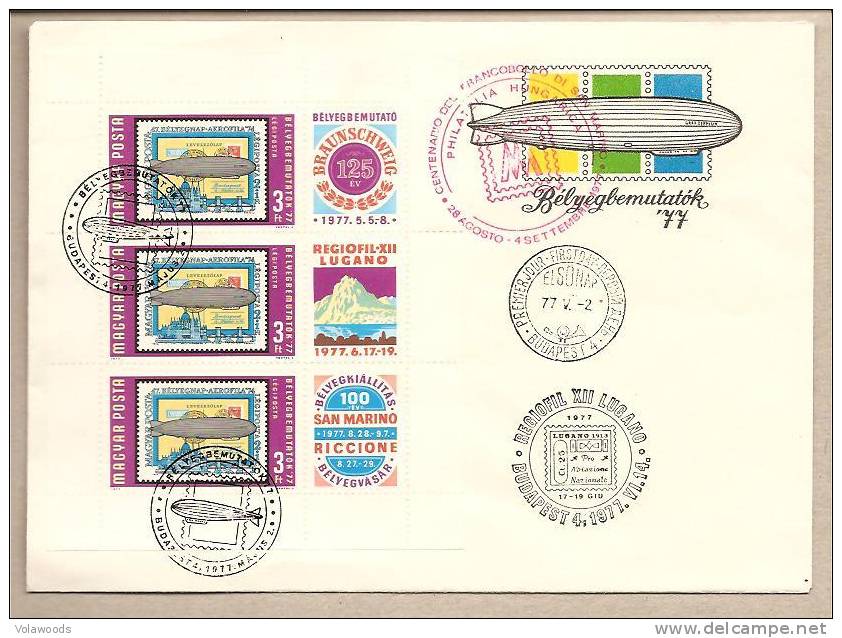 Ungheria - Busta FDC Con Foglietto: Zeppelin - 1977 - Zeppelin