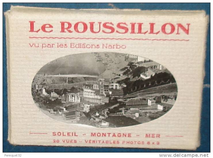 LE ROUSSILLON.Carnet 20 Vues Noir Et Blanc ,dim9x6,5.Voir Descriptif - Languedoc-Roussillon