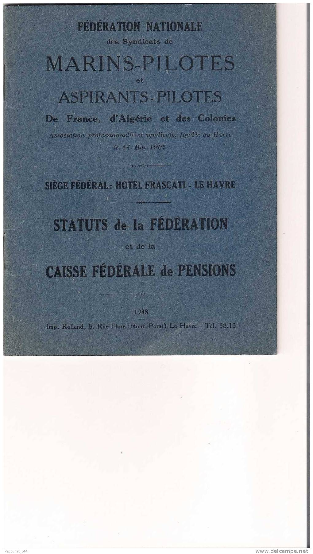 Fédération National Marins - Pilotes Et Aspirants - Pilotes De France D'Algérie Et Des Colonies - Boats