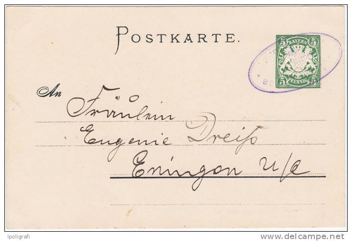 Bayern - 1898 - Official Postcard W/ Cancellation Of Meeting Of Country Guards In Landau - Militaria