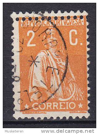 Portugal 1917 Mi. 221 A     2 C Ceres ERROR Variety Double Top Perforation !! (3 Scans) SCARCE - Usati