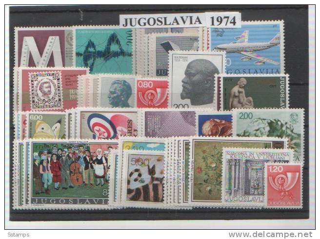 1974-YU   JUGOSLAVIJA JUGOSLAWIEN JUGOSLAVIA YEAR COMPLETE NEVER HINGED - Komplette Jahrgänge