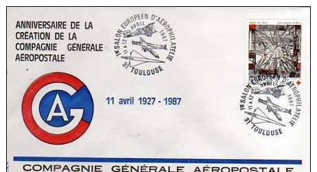 31  TOULOUSE  50° Anniversaire De La Création De La Compagnie Generale Aéropostale  11/04/27 11/04/87  11/04/87 - Avions