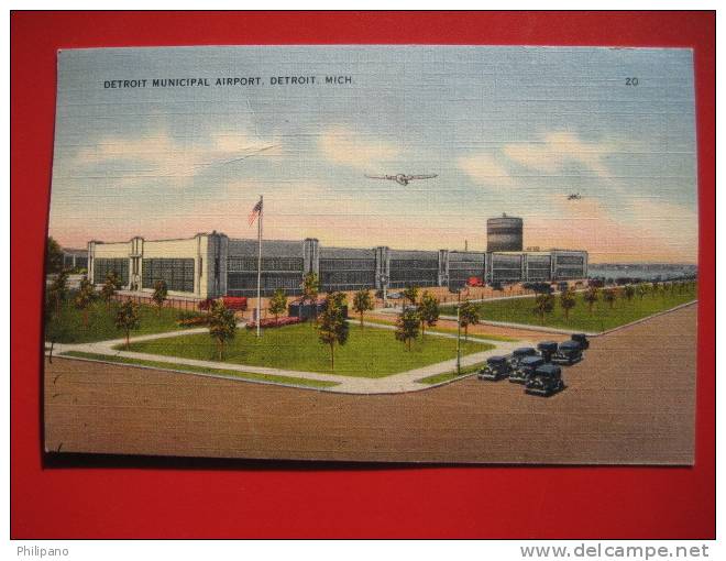 Airport---- Detroit MI  Municpal Airport   1947 Cancel ---=====ref 196 - Detroit