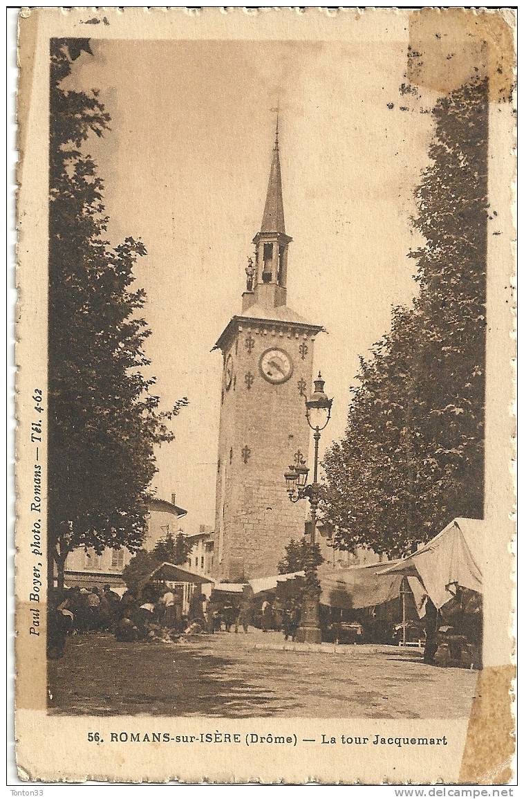 ROMANS SUR ISERE  (26)  La Tour Jacquemart Avec Marché Au Pieds  124 - Romans Sur Isere