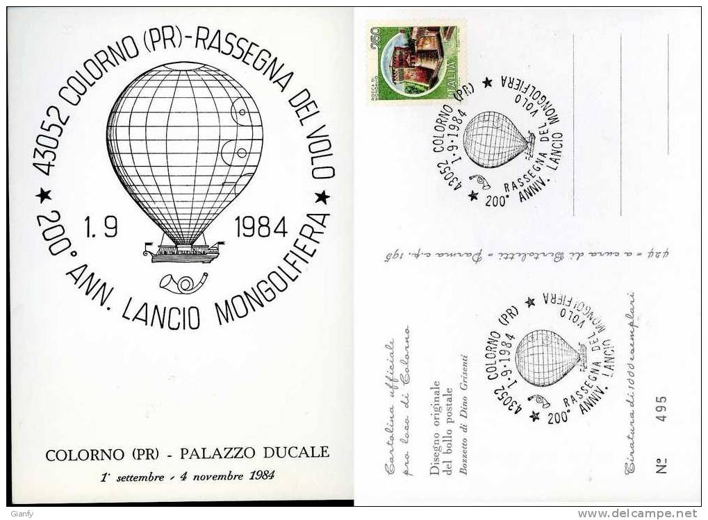 COLORNO LANCIO MONGOLFIERE 1984 ANN SPEC FDC BIS - Luchtballon