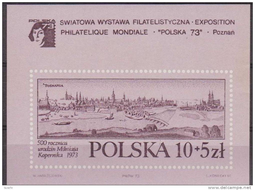 Polonia 1973 Scott B128a Sello ** HB Sin Perforar Expo Philatélique Mundial Vista Poznan 1740 De Werner Polska Stamps T - Nuevos