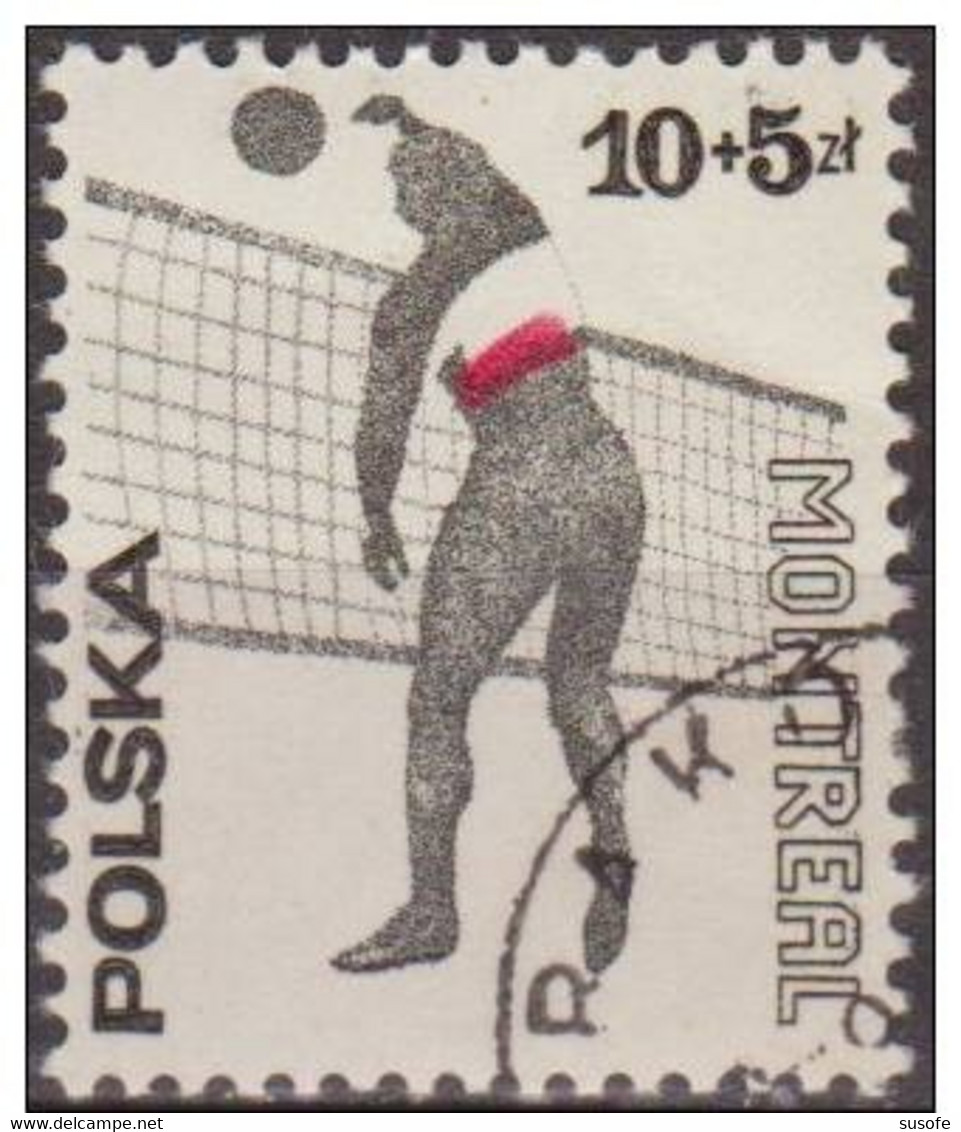 Polonia 1976 Scott B132 Sello * Deporte Juegos Olimpicos Montreal Canada Volleyball Michel 2458 Yvert 2311 Polska Stamps - Nuevos