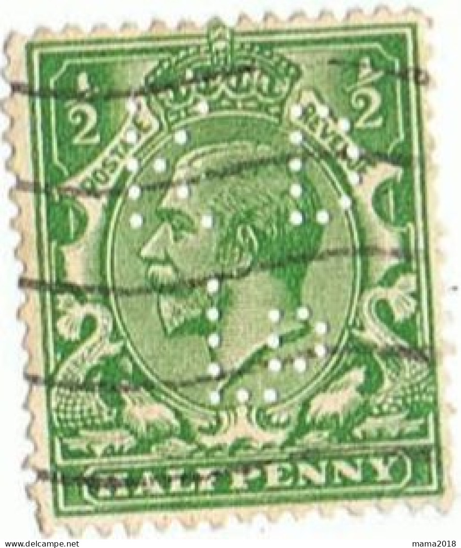 Timbre Anglais  Half Penny   Perforé - Perforés