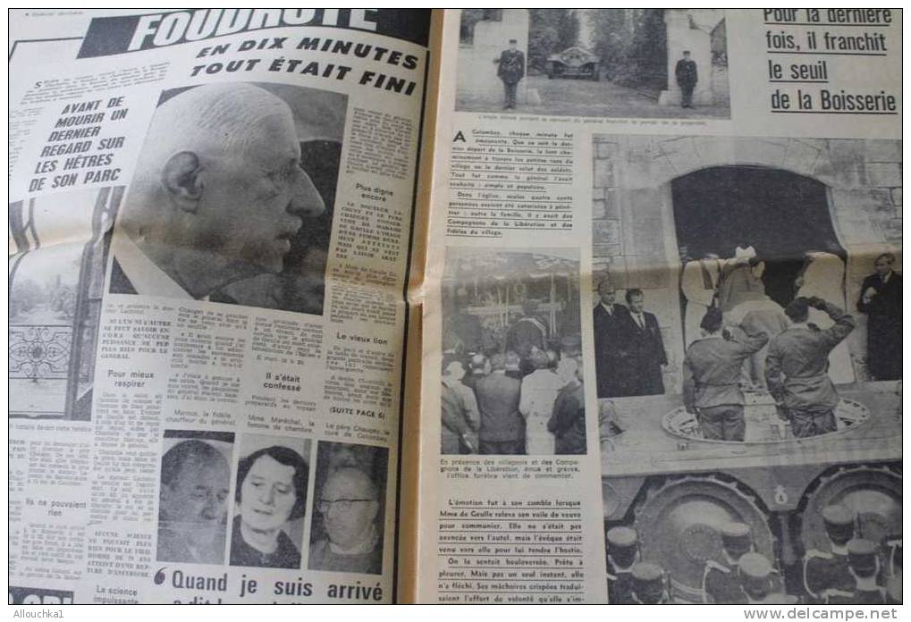 20-NOV-1970 ADIEU MON GENERAL DE GAULLE  JOURNAL SPECIAL SOUVENIR  ADIEU CHARLES BOULEVERSANT ADIEU DE COLOMBEY DECHIRA - 1950 - Nu