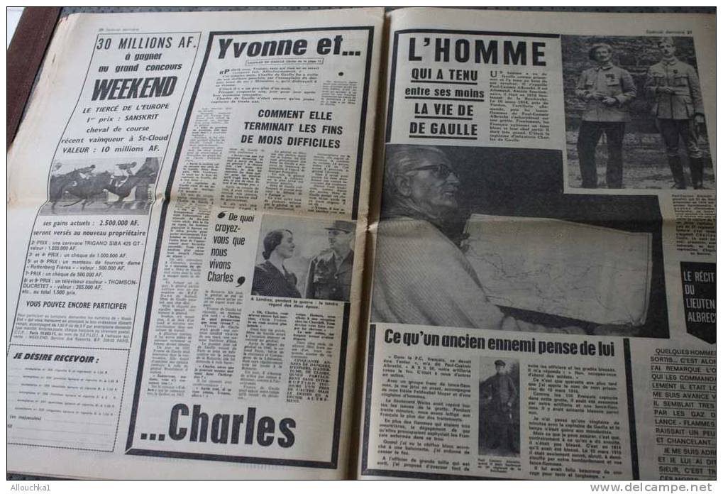 20-NOV-1970 ADIEU MON GENERAL DE GAULLE  JOURNAL SPECIAL SOUVENIR  ADIEU CHARLES BOULEVERSANT ADIEU DE COLOMBEY DECHIRA