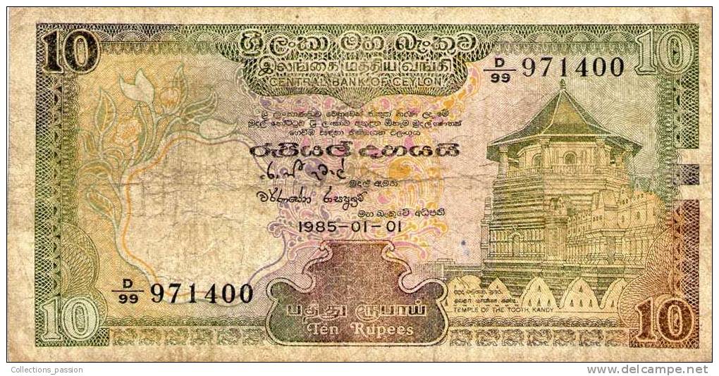 Billet , SRI LANKA , 1985 , 10 , Ten Rupees , - Sri Lanka