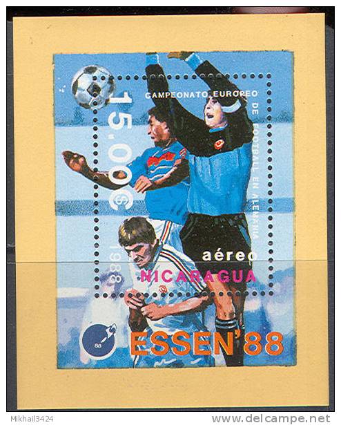 2178 Sport Football Soccer UEFA 1988 Nicaragua S/s MNH ** - UEFA European Championship