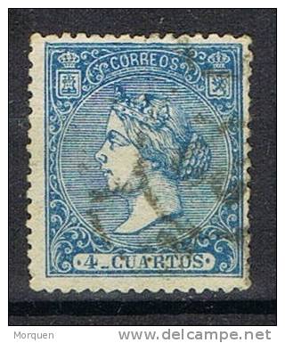 Sello 4 Cuartos Isabel II, Año 1866,  Rueda Carreta 22 De Caceres, Num 81 º - Gebruikt