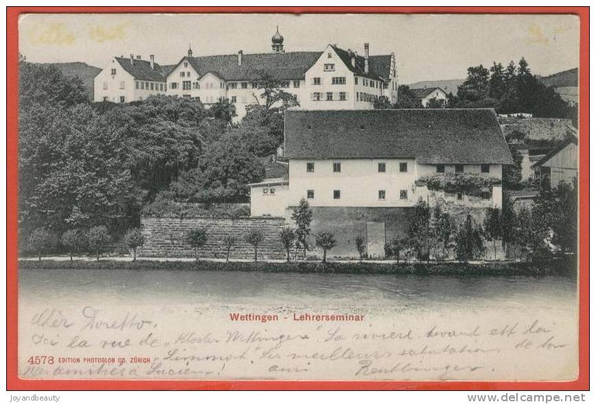 H155 , Wettingen , Lehrerseminar , 4578 , Précurseur , Circulée  1908 - Wettingen