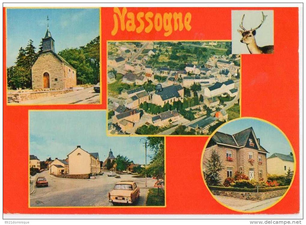 NASSOGNE - Vue Aérienne - Chapelle St Monon - Place Communale - Jolie Maison Fleurie - Nassogne