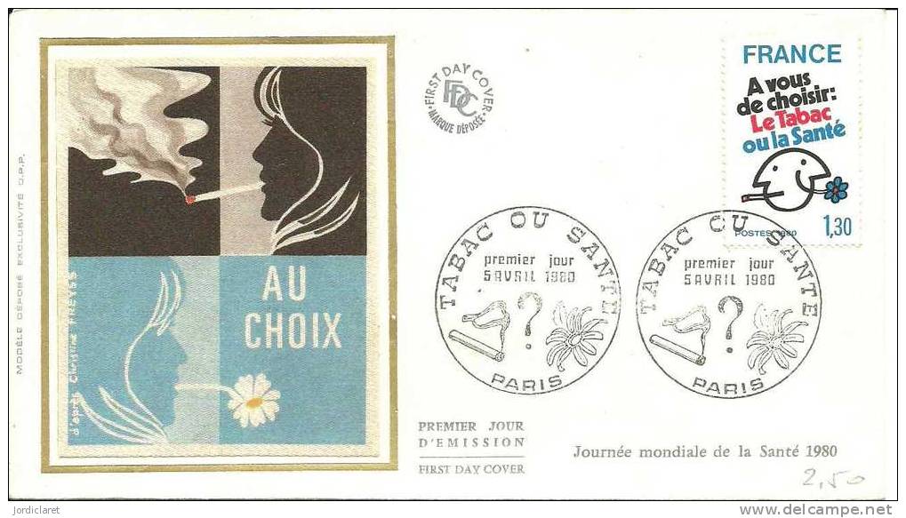 FDC FRANCIA 1980 - Drogue