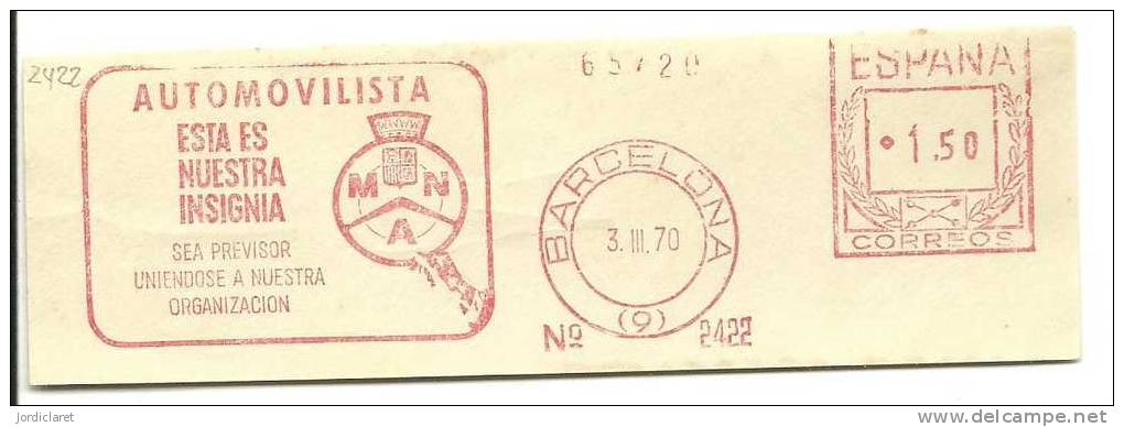 FRANQUEO MECANICO 1970 FRAGMENTO-FRAGMENT - Storia Postale