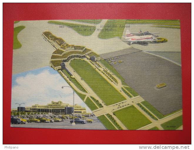 Airport-      Pittsburg Pa  1955 Cancel --===----ref 198 - Pittsburgh