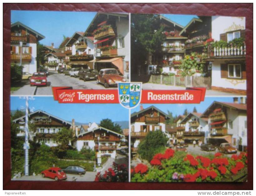 Tegernsee - Mehrbildkarte Tegernsee Rosenstrasse / VW, Opel - Tegernsee