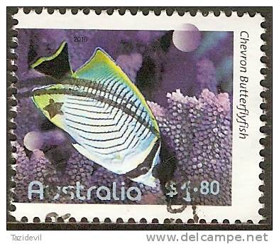 AUSTRALIA - USED 2010 $1.80 Fishes Of The Reef - Chevron Butterfly Fish - Gebraucht