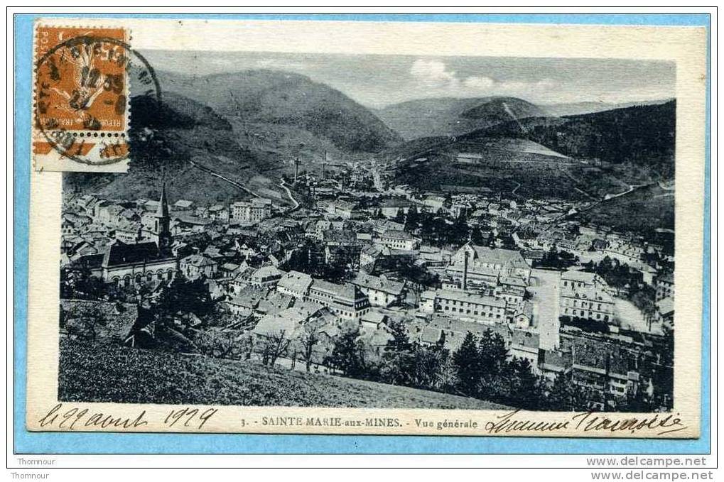 68  -  SAINTE - MARIE Aux - Mines.  -  Vue Générale  -  1929    - BELLE CARTE  - - Sainte-Marie-aux-Mines