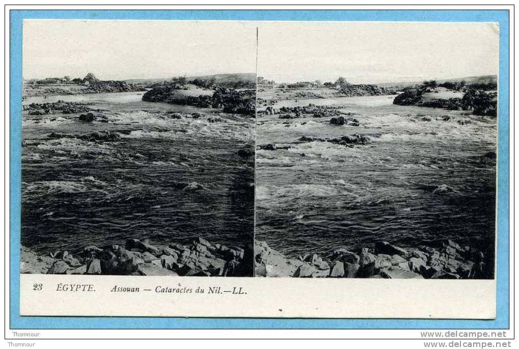 EGYPTE.  -  ASSOUAN  -  Cataractes Du Nil    -  BELLE CARTE STEREO   - - Aswan