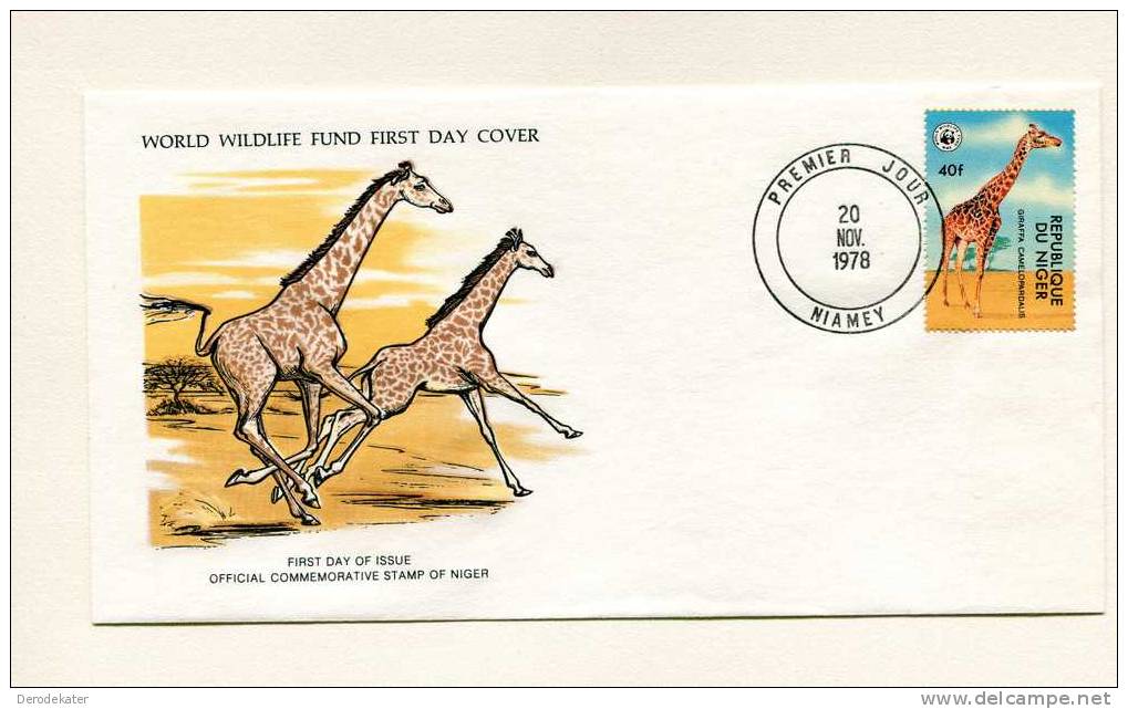 Niger 1978. Giraffa Camelopardalis. Girafe. Giraffe. Giraf. FDC WWF Fauna. Miamey. Good. New! - Giraffes