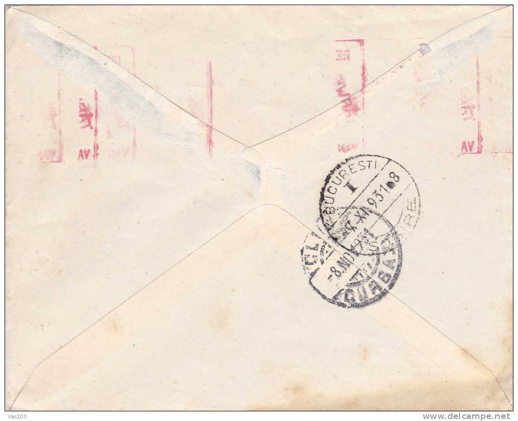 WESSANEN´S KONINKLUKE FABRIEKEN N. V. WORMERVEER 1931 Meter Mark Cover From Olanda Sent To Romania - Franking Machines (EMA)