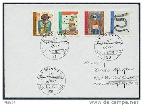 Germany - Stamps With Characters From Different Story´s, Moorish King, Magician, Etc. Letter Sent From Bonn To Wilferdin - Contes, Fables & Légendes