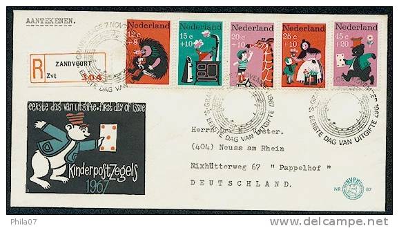 Netherland - F. D. C. Letter With Complete Set Of Stamp Issued As Representation Of Children´s Songs By Annie M. G. Schm - Contes, Fables & Légendes